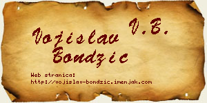 Vojislav Bondžić vizit kartica